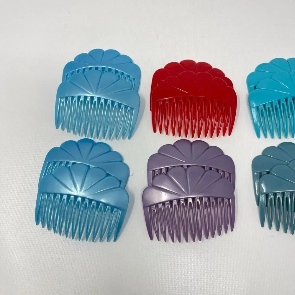 Set of 16 Vintage Small Tuck Hair Side Combs Hair Accessories Made in Hong Kong
